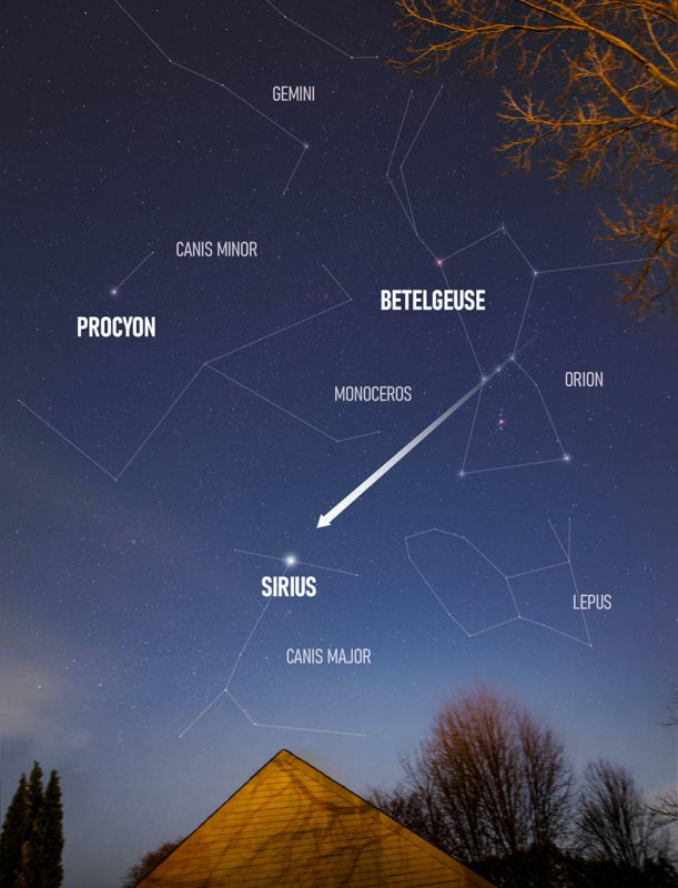Какая самая яркая звезда на ночном небе - как найти Сириус | Photo: https://astrobackyard.com/sirius-star/
